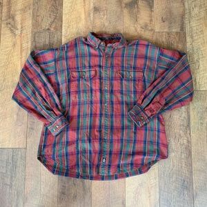 Dockers Red flannel Button Down Shirt Vintage